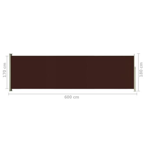 Sammenrullelig sidemarkise til terrassen 180x600 cm brun