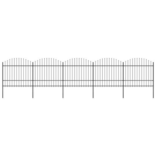Havehegn med spydtop (1,5-1,75) x 8,5 m sort stål