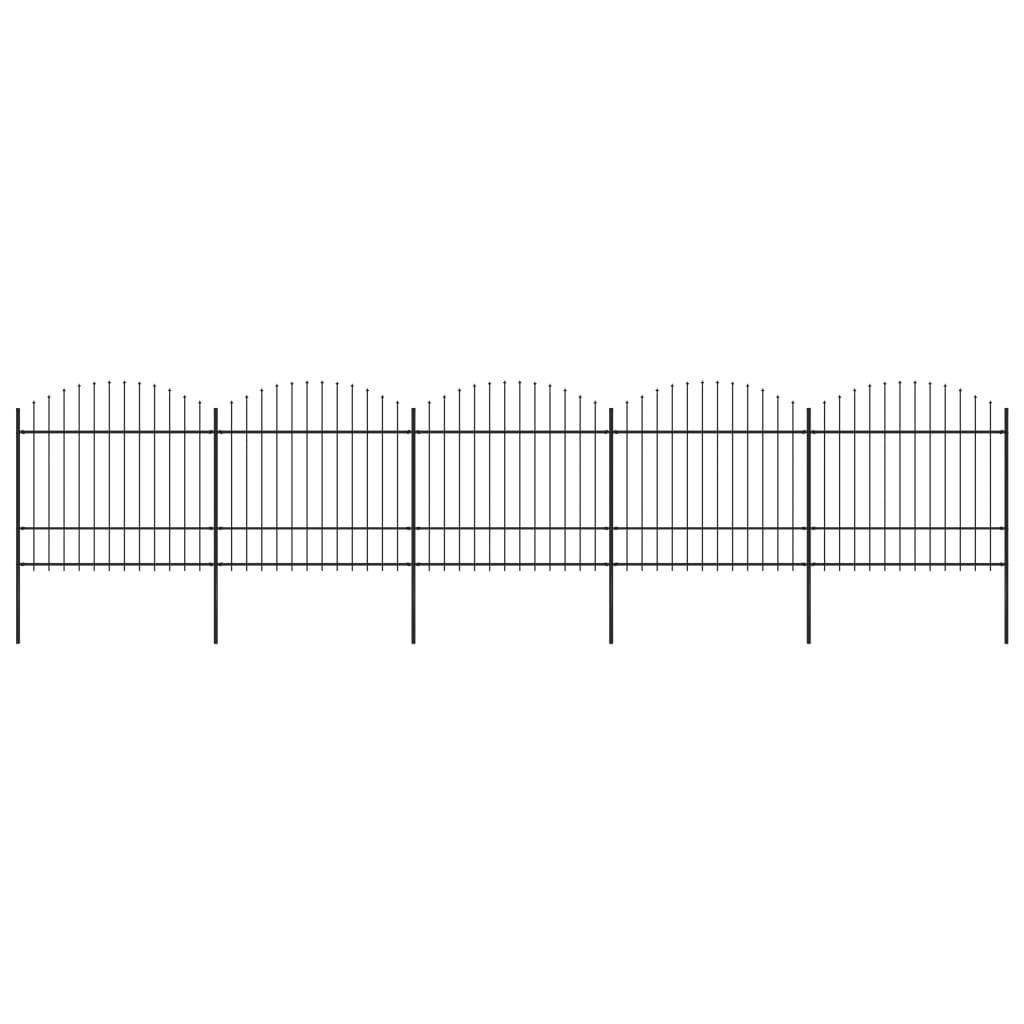 Havehegn med spydtop (1,5-1,75) x 8,5 m sort stål