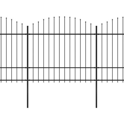 Havehegn med spydtop (1,5-1,75) x 8,5 m sort stål
