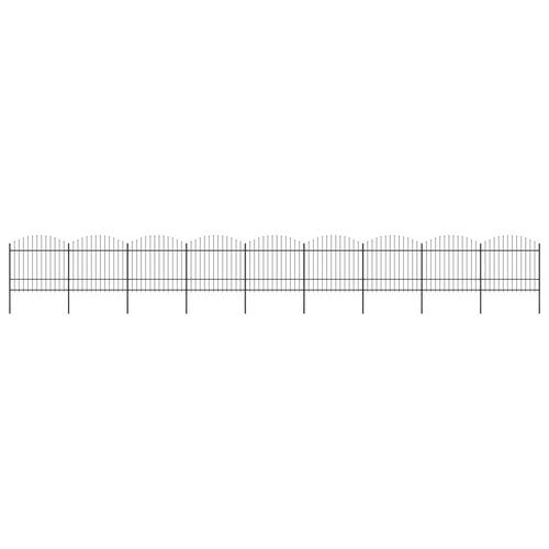 Havehegn med spydtop (1,5-1,75) x 15,3 m sort stål