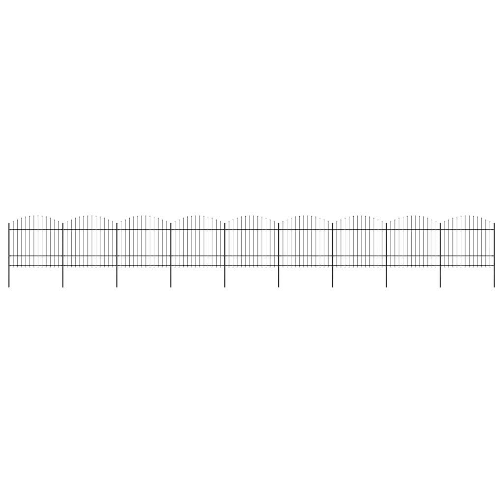 Havehegn med spydtop (1,5-1,75) x 15,3 m sort stål