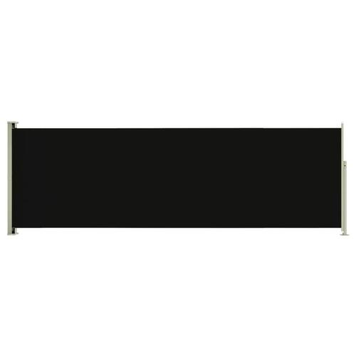 Sammenrullelig sidemarkise til terrassen 200x600 cm sort