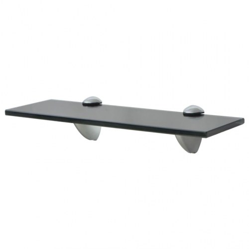Svævehylder i glas - 2 stk., 30 × 20 cm, sort, 8 mm