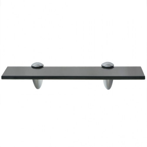Svævehylder i glas - 2 stk., 30 × 20 cm, sort, 8 mm