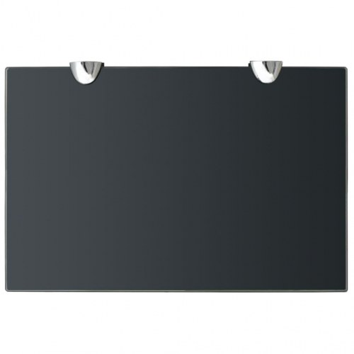 Svævehylder i glas - 2 stk., 30 × 20 cm, sort, 8 mm