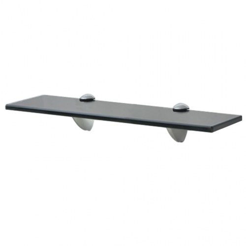 Svævehylder, 2 stk. - 40 × 20 cm, sort hærdet glas