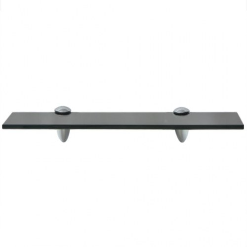 Svævehylder, 2 stk. - 40 × 20 cm, sort hærdet glas