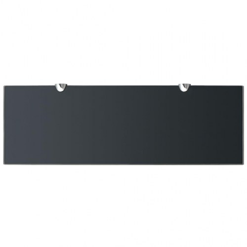 Svævehylde - 2 stk. 60 × 20 cm i sort hærdet glas, 8 mm