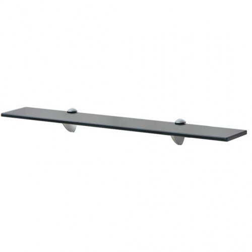 Svævehylder - 2 stk. 70 × 20 cm i sort hærdet glas, 8 mm