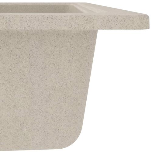 Køkkenvask med overløbshul oval granit beige