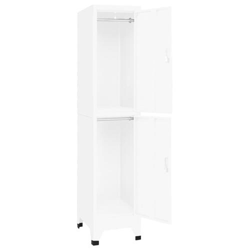 Skab 38x45x180 cm stål hvid