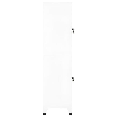 Skab 38x45x180 cm stål hvid
