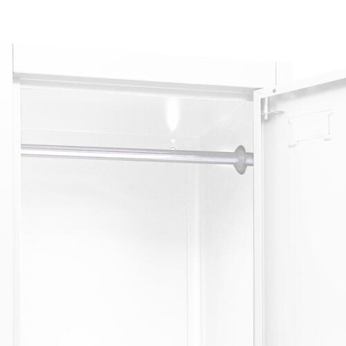 Skab 38x45x180 cm stål hvid