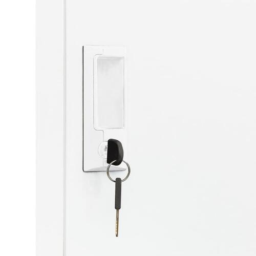 Skab 38x45x180 cm stål hvid