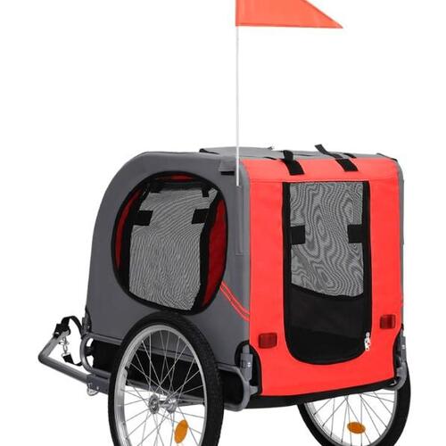 Cykeltrailer til kæledyr rød og sort
