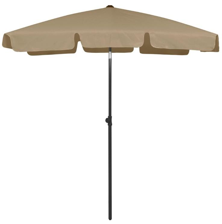 Strandparasol 180x120 cm gråbrun