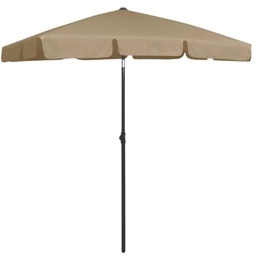 Strandparasol 180x120 cm gråbrun