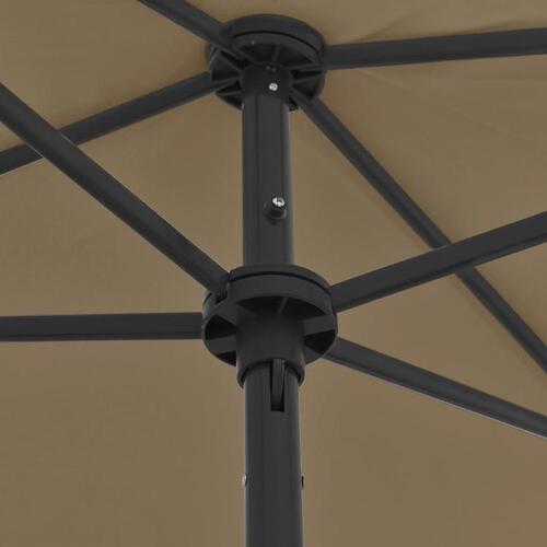Strandparasol 180x120 cm gråbrun