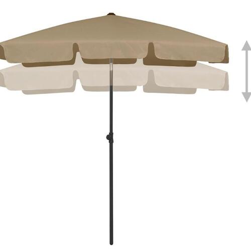 Strandparasol 180x120 cm gråbrun