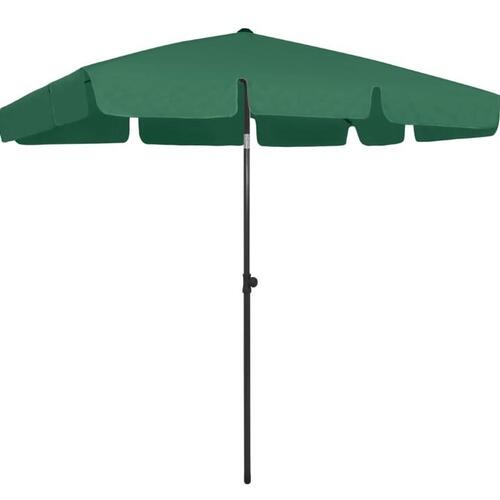 Strandparasol 200x125 cm grøn