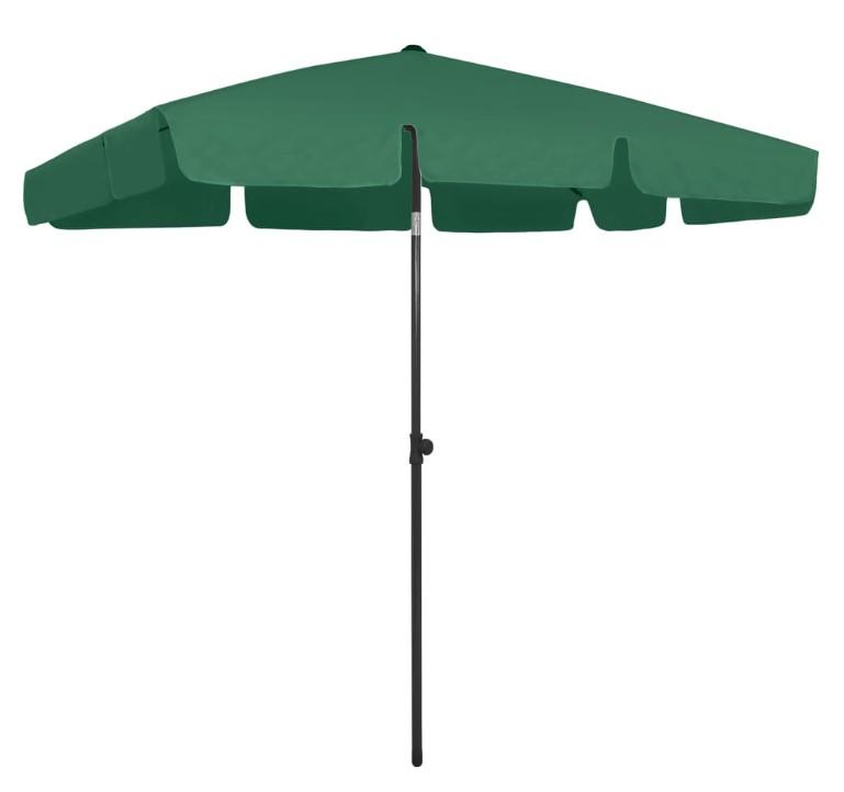 Strandparasol 200x125 cm grøn