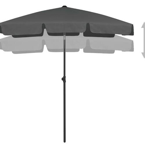 Strandparasol 180x120 cm antracitgrå