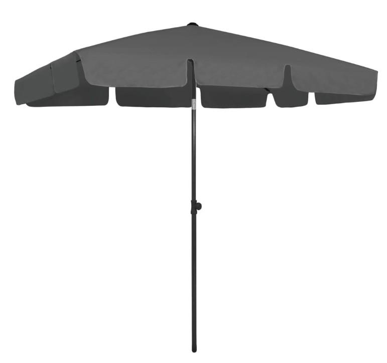 Strandparasol 200x125 cm antracitgrå