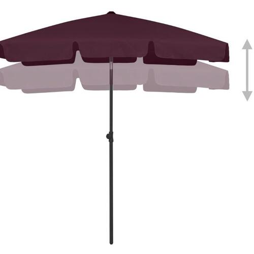 Strandparasol 180x120 cm bordeauxrød