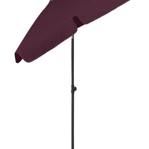 Strandparasol 180x120 cm bordeauxrød