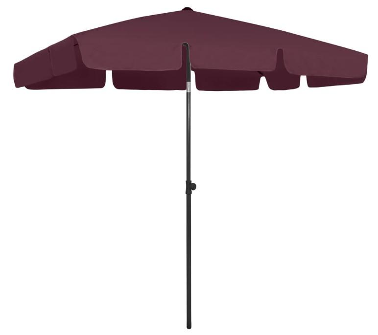 Strandparasol 200x125 cm bordeaux