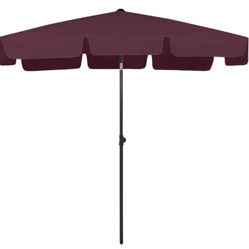 Strandparasol 200x125 cm bordeauxrød