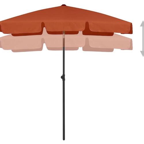 Strandparasol 180x120 cm terrakotta