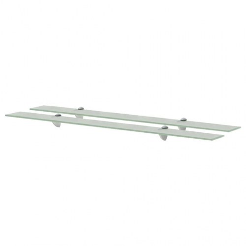 Svævehylder 2 stk. 100 × 20 cm - hærdet glas 8 mm, matteret