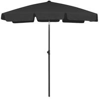 Strandparasol 180x120 cm sort