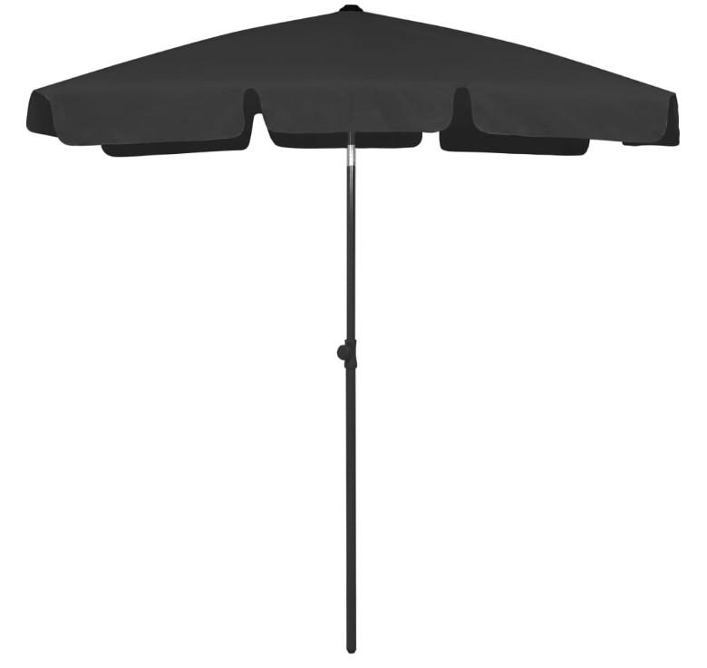 Strandparasol 180x120 cm sort