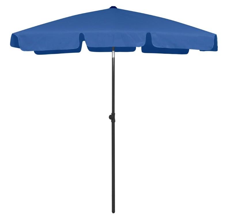 Strandparasol 180x120 cm azurblå
