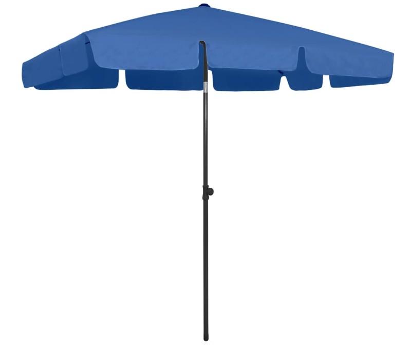 Strandparasol 200x125 cm azurblå