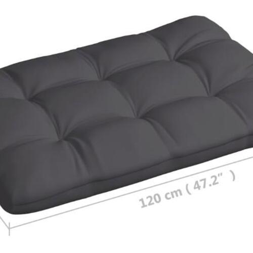 Pallehynde 120x80x12 cm stof antracitgrå