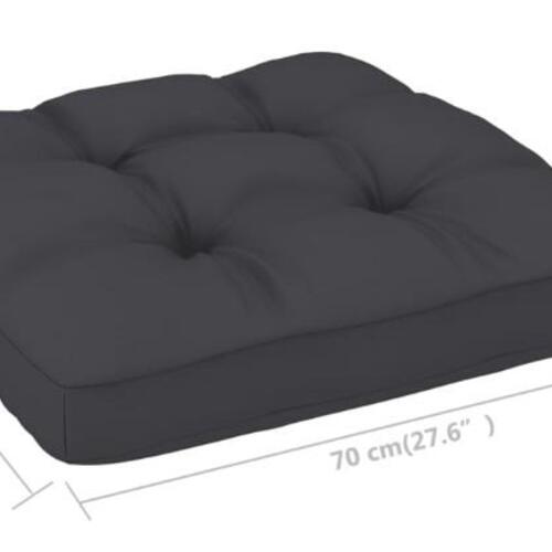 Pallehynde 70x70x12 cm stof antracitgrå