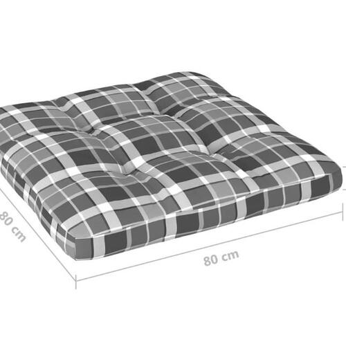 Pallehynde 80x80x12 cm stof gråternet