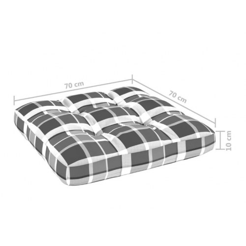 Pallehynde 70x70x12 cm stof gråternet