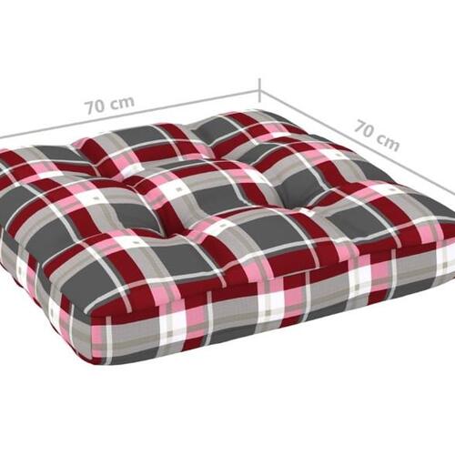 Pallehynde 70x70x12 cm stof rødternet
