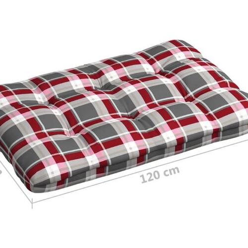 Pallehynde 120x80x12 cm stof rødternet