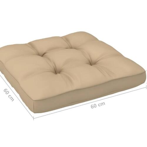 Pallehynde 60x60x12 cm stof beige