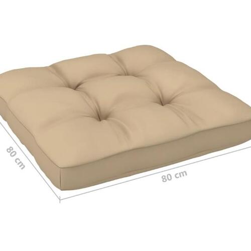 Pallehynde 80x80x12 cm stof beige