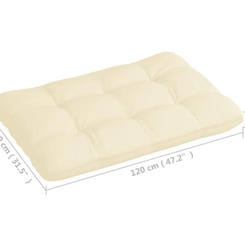 Pallehynde 120x80x12 cm stof cremefarvet