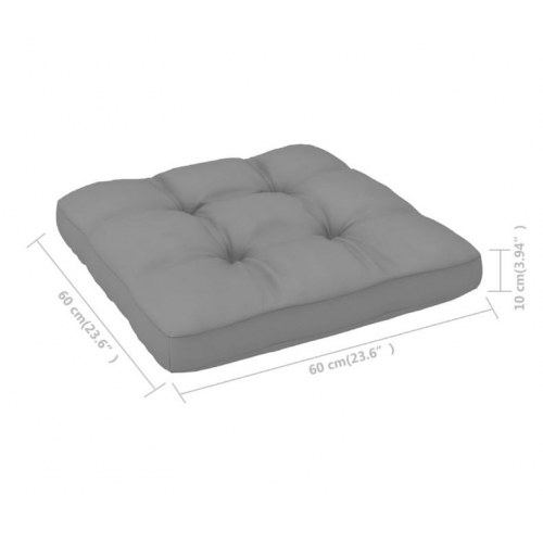 Pallehynde 60x60x12 cm stof grå