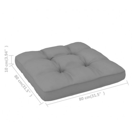 Pallehynde 80x80x12 cm stof grå
