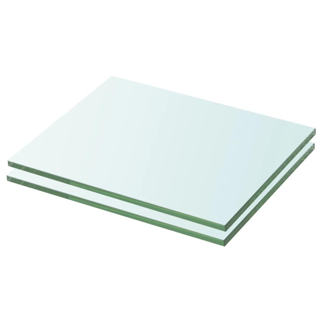 Hylder 2 stk. glaspanel 20 x 20 cm klar